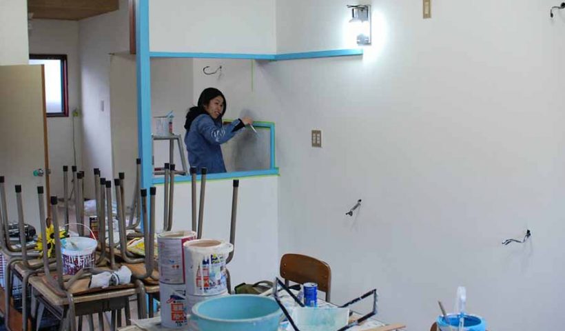 Adulte, chambre, travaux