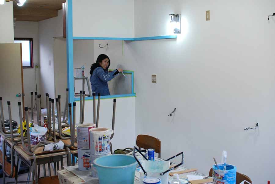 Adulte, chambre, travaux