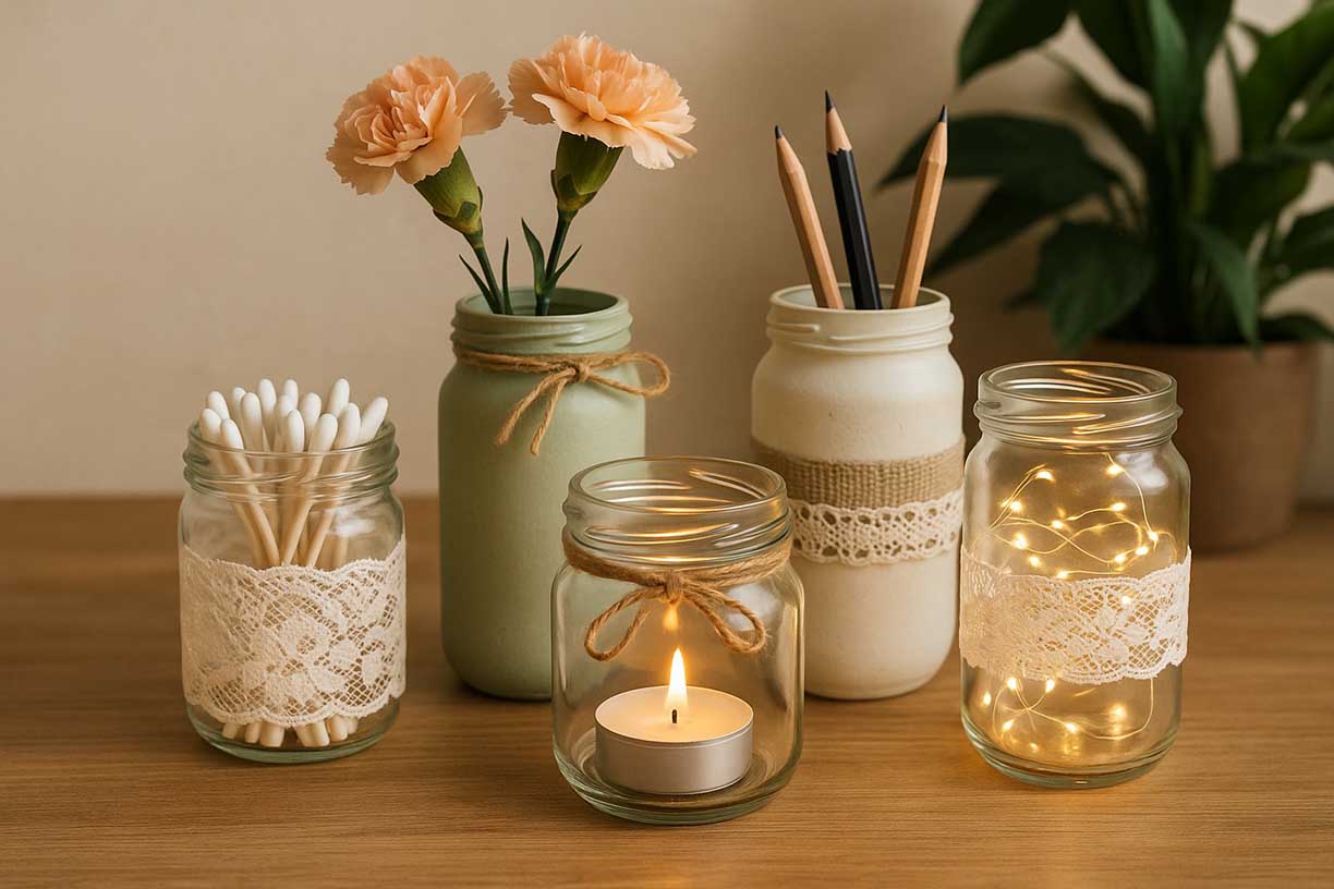  bocaux en verre et objets déco