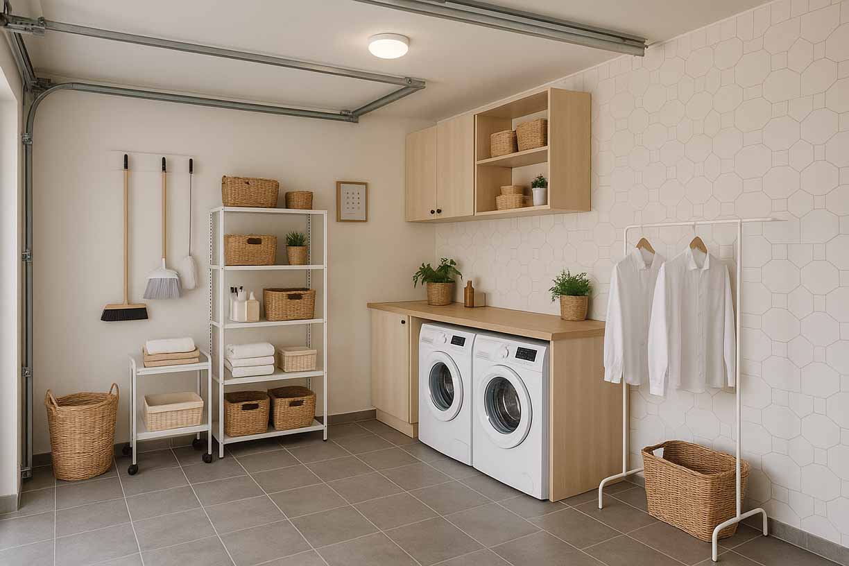 Concevoir une buanderie fonctionnelle et esthétique dans votre garage