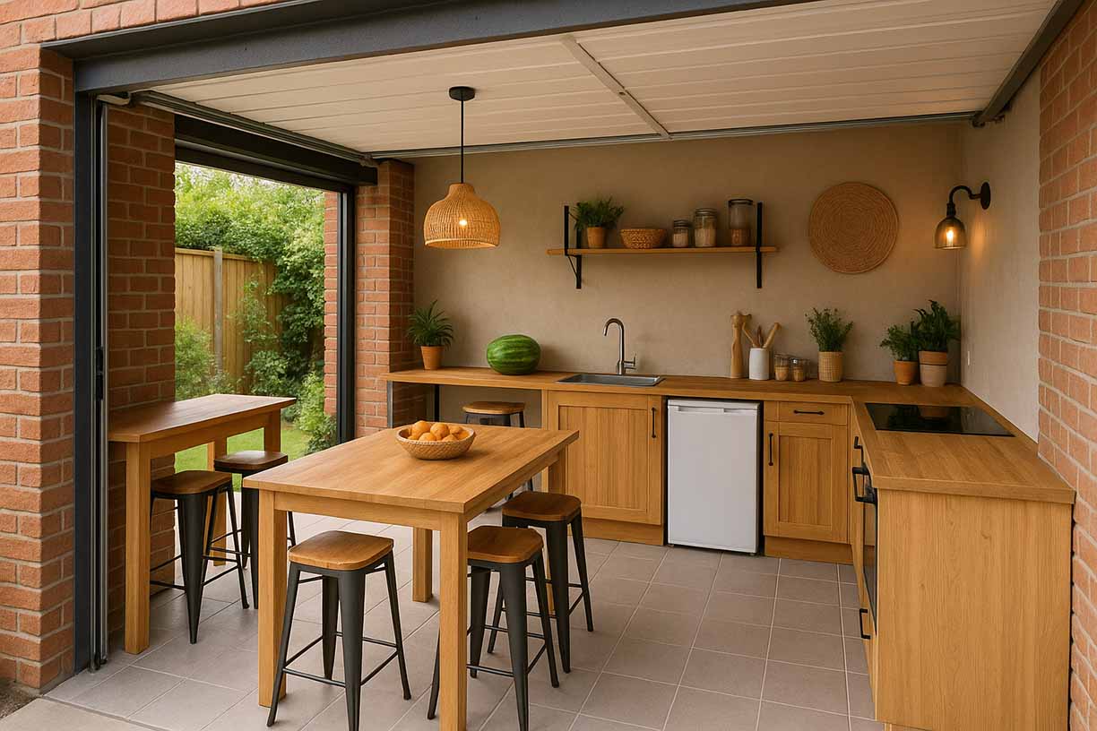 Transformer le garage en cuisine d’été ou pièce annexe